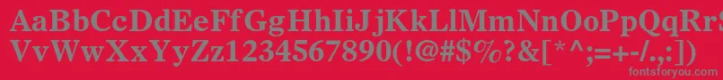 フォントOlympianltstdBold – 赤い背景に灰色の文字