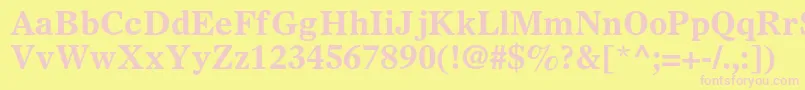 OlympianltstdBold Font – Pink Fonts on Yellow Background