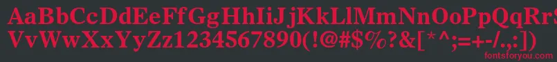 OlympianltstdBold Font – Red Fonts on Black Background