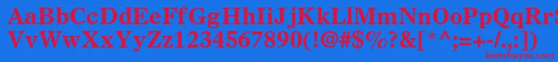 フォントOlympianltstdBold – 赤い文字の青い背景
