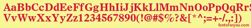 OlympianltstdBold Font – Red Fonts on Yellow Background