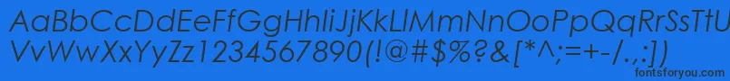 Шрифт CenturyGothicItalic – чёрные шрифты на синем фоне