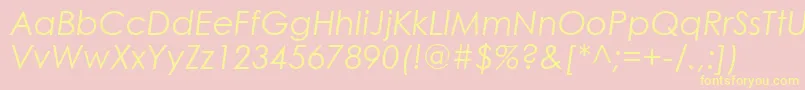 CenturyGothicItalic Font – Yellow Fonts on Pink Background