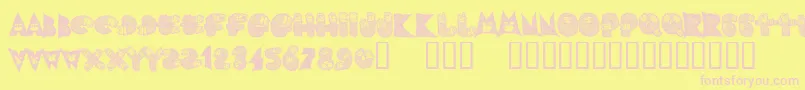 AixdbCumi Font – Pink Fonts on Yellow Background