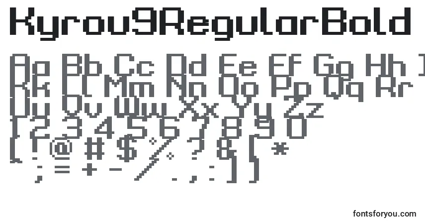 A fonte Kyrou9RegularBold – alfabeto, números, caracteres especiais