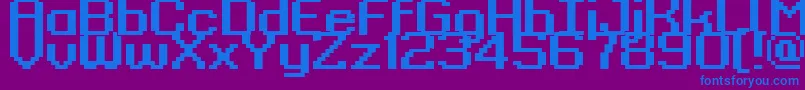 フォントKyrou9RegularBold – 紫色の背景に青い文字