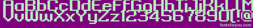 フォントKyrou9RegularBold – 紫の背景に緑のフォント