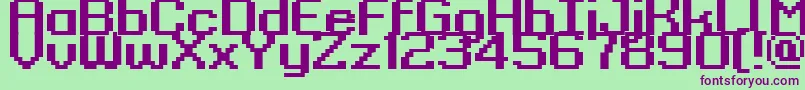 Kyrou9RegularBold-fontti – violetit fontit vihreällä taustalla