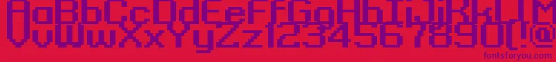 Kyrou9RegularBold-Schriftart – Violette Schriften auf rotem Hintergrund