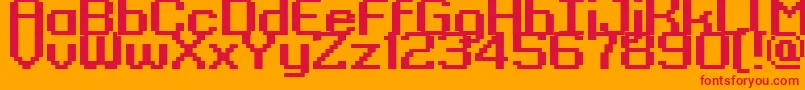 Kyrou9RegularBold Font – Red Fonts on Orange Background