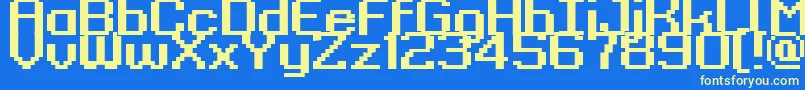 Kyrou9RegularBold Font – Yellow Fonts on Blue Background