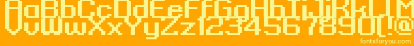 フォントKyrou9RegularBold – オレンジの背景に黄色の文字