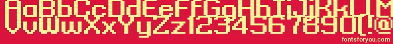 Kyrou9RegularBold-fontti – keltaiset fontit punaisella taustalla