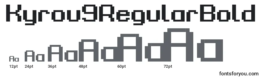 Kyrou9RegularBold-fontin koot