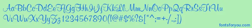 MelvilleRegular Font – Blue Fonts on Green Background