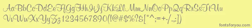 MelvilleRegular Font – Gray Fonts on Yellow Background