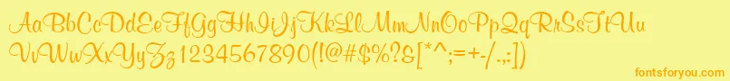 MelvilleRegular Font – Orange Fonts on Yellow Background