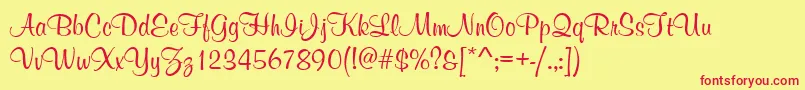 MelvilleRegular Font – Red Fonts on Yellow Background