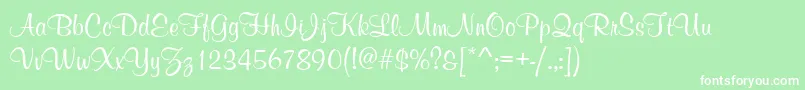 フォントMelvilleRegular – 緑の背景に白い文字