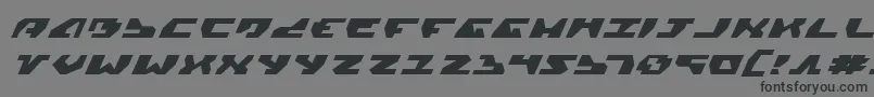 GyrfalconExpandedItalic-fontti – mustat fontit harmaalla taustalla