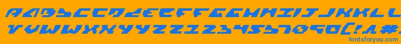 GyrfalconExpandedItalic Font – Blue Fonts on Orange Background