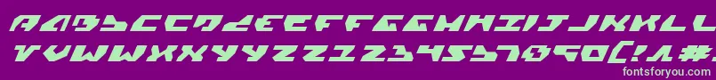 GyrfalconExpandedItalic Font – Green Fonts on Purple Background