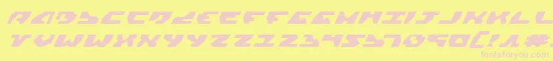 GyrfalconExpandedItalic-fontti – vaaleanpunaiset fontit keltaisella taustalla