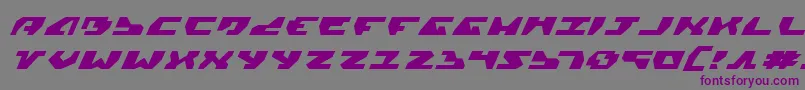 フォントGyrfalconExpandedItalic – 紫色のフォント、灰色の背景
