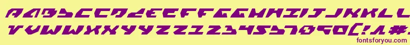 GyrfalconExpandedItalic Font – Purple Fonts on Yellow Background