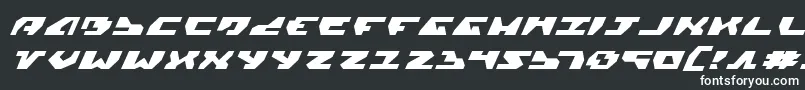 フォントGyrfalconExpandedItalic – 黒い背景に白い文字