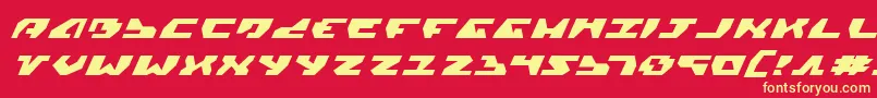 GyrfalconExpandedItalic Font – Yellow Fonts on Red Background