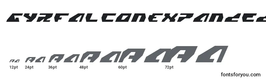 GyrfalconExpandedItalic Font Sizes