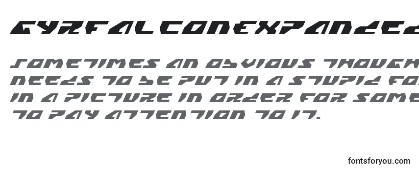 Обзор шрифта GyrfalconExpandedItalic
