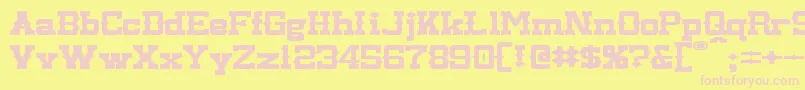 LassiterExtended Font – Pink Fonts on Yellow Background