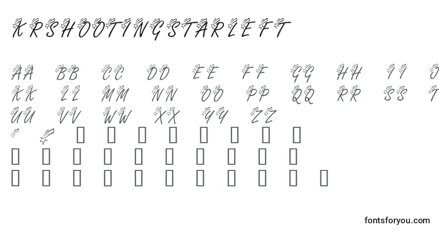 Schriftart KrShootingStarLeft – Alphabet, Zahlen, spezielle Symbole
