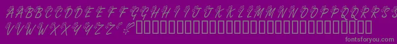 KrShootingStarLeft-Schriftart – Graue Schriften auf violettem Hintergrund