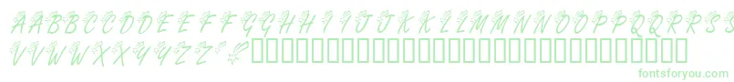 KrShootingStarLeft Font – Green Fonts on White Background