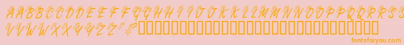 KrShootingStarLeft Font – Orange Fonts on Pink Background