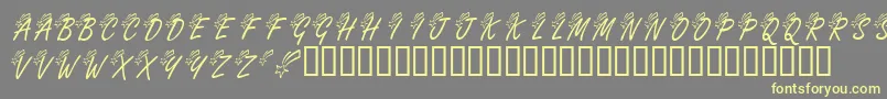 KrShootingStarLeft Font – Yellow Fonts on Gray Background