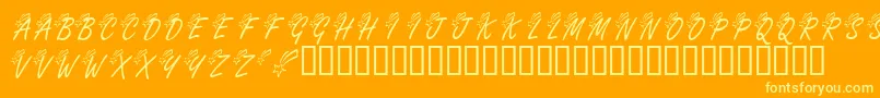 KrShootingStarLeft Font – Yellow Fonts on Orange Background