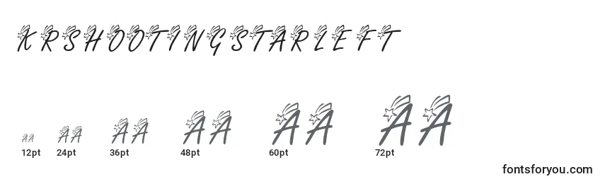 Размеры шрифта KrShootingStarLeft