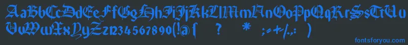 フォントRememberreinerfs – 黒い背景に青い文字