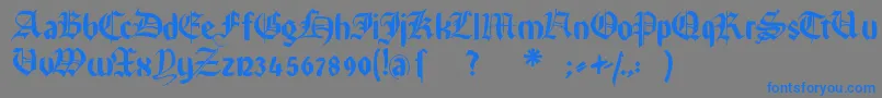 フォントRememberreinerfs – 灰色の背景に青い文字