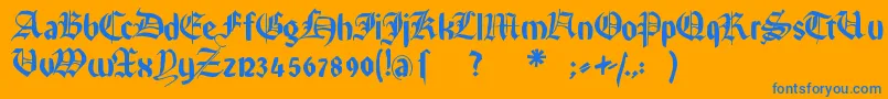 フォントRememberreinerfs – オレンジの背景に青い文字