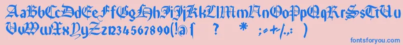 Rememberreinerfs-fontti – siniset fontit vaaleanpunaisella taustalla