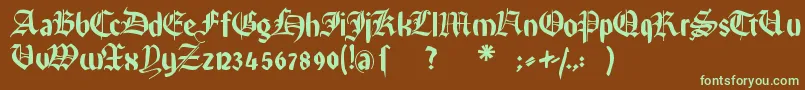 Rememberreinerfs-fontti – vihreät fontit ruskealla taustalla