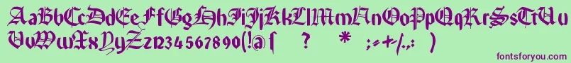 Шрифт Rememberreinerfs – фиолетовые шрифты на зелёном фоне