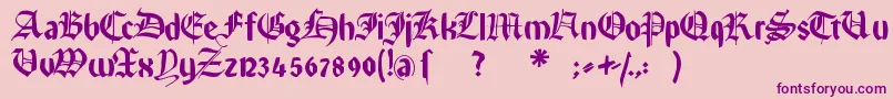 Rememberreinerfs-fontti – violetit fontit vaaleanpunaisella taustalla
