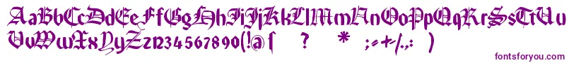 Rememberreinerfs-Schriftart – Violette Schriften auf weißem Hintergrund
