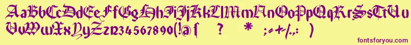 Rememberreinerfs Font – Purple Fonts on Yellow Background